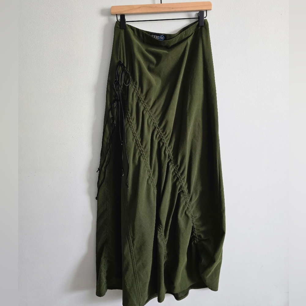 Vintage Illig Maxi Skirt Ruched Fringe Detail Punk Small